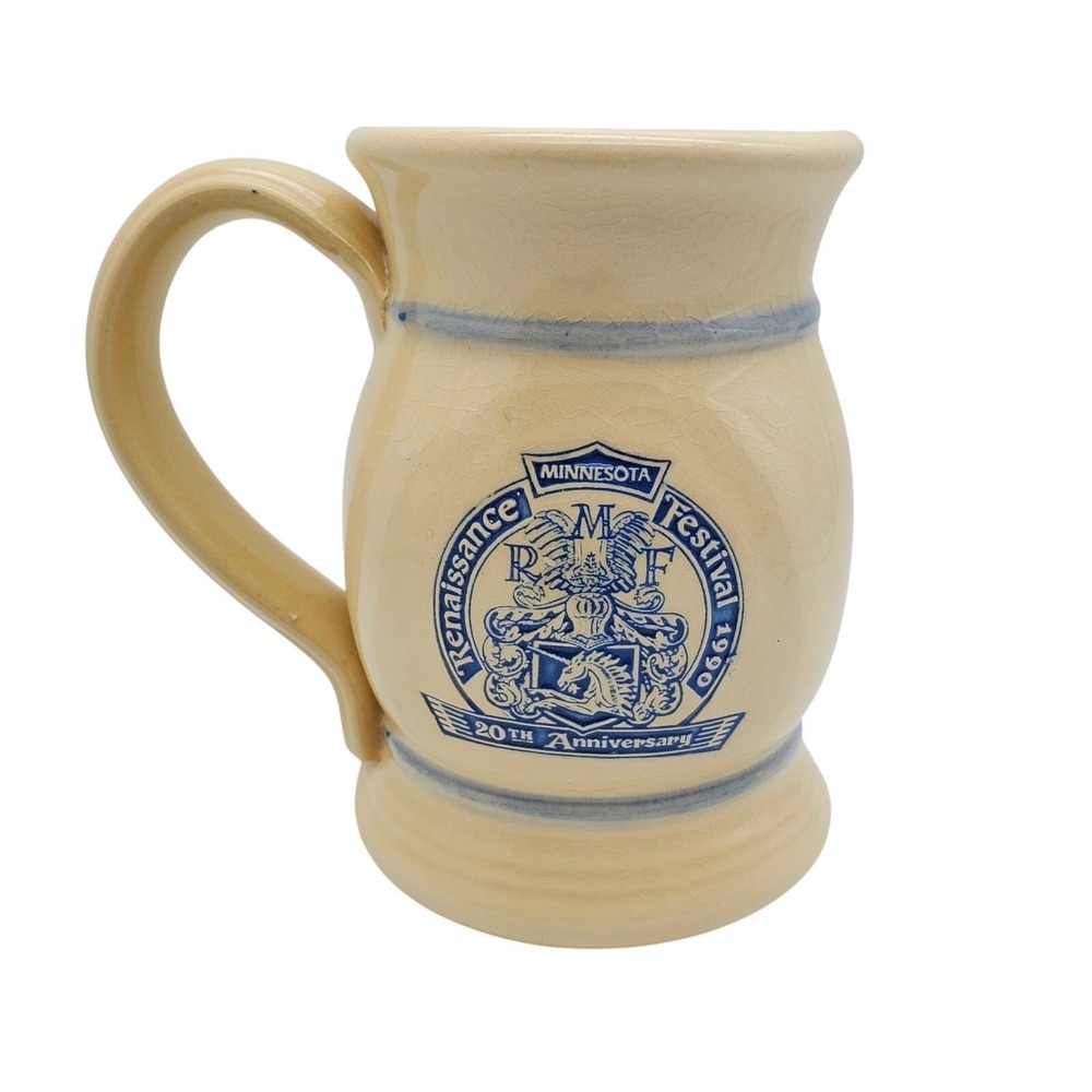 1990 Pottery Mug 20th Minnesota Renaissance Festival Fair Tankard Stein Handmade